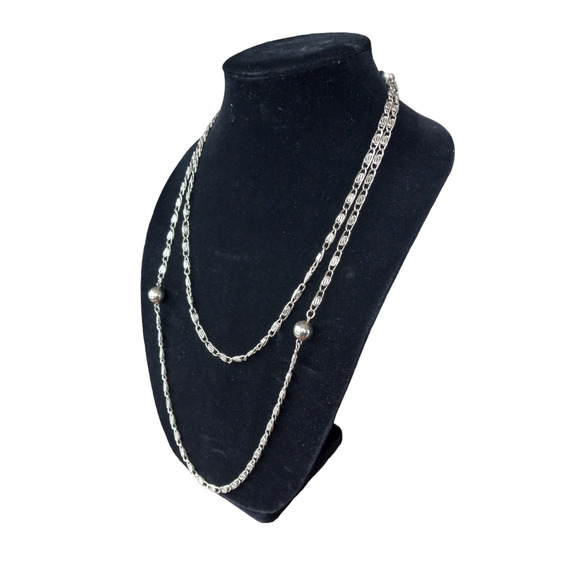 Vintage Silver Detailed Link Necklace - Picture 3 of 6